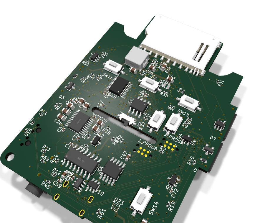 3D render of the 2-UP! player PCB